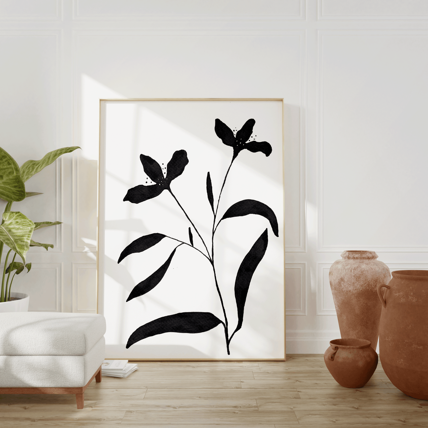Black Floral Fine Art Print