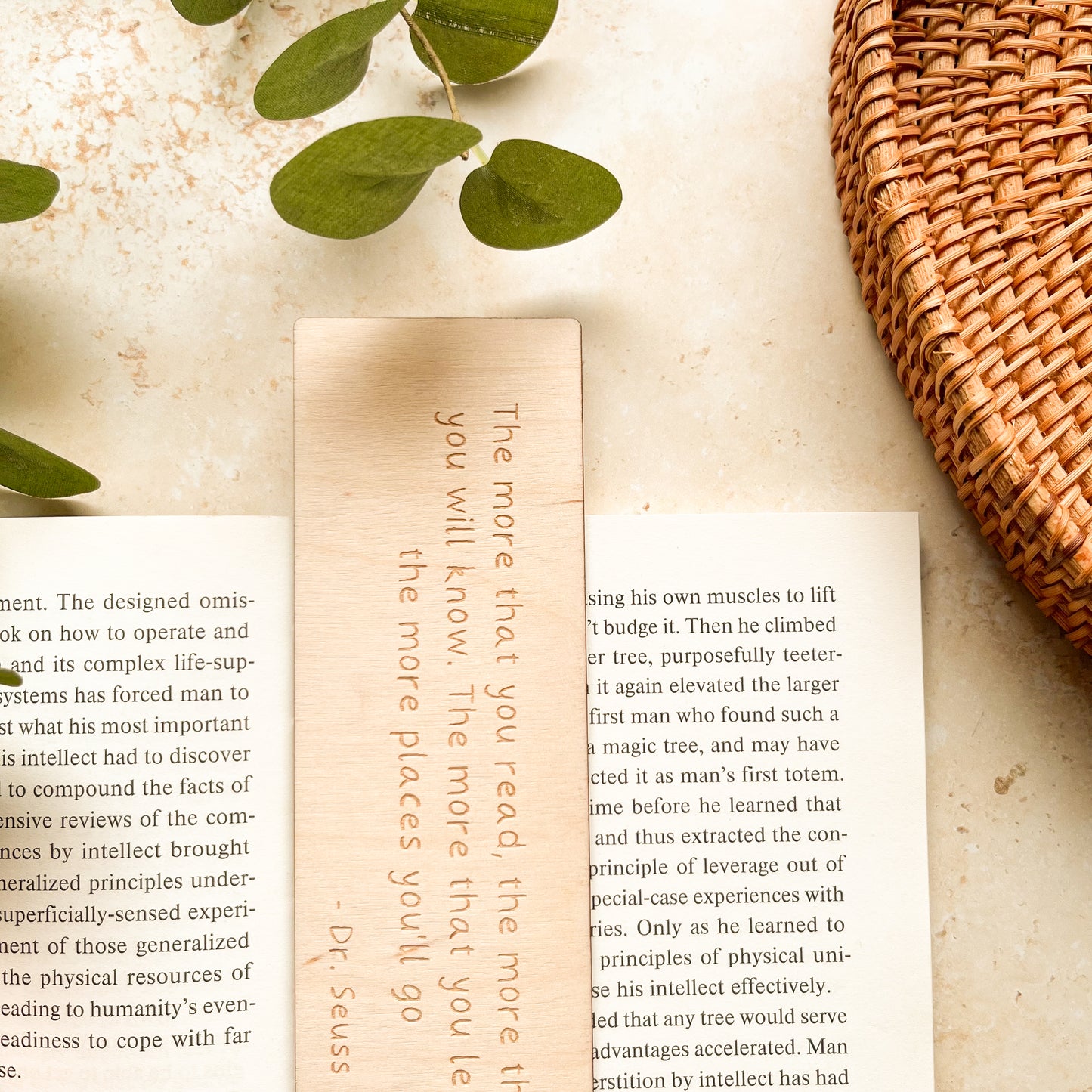 Dr. Seuss Quote Wooden Bookmark