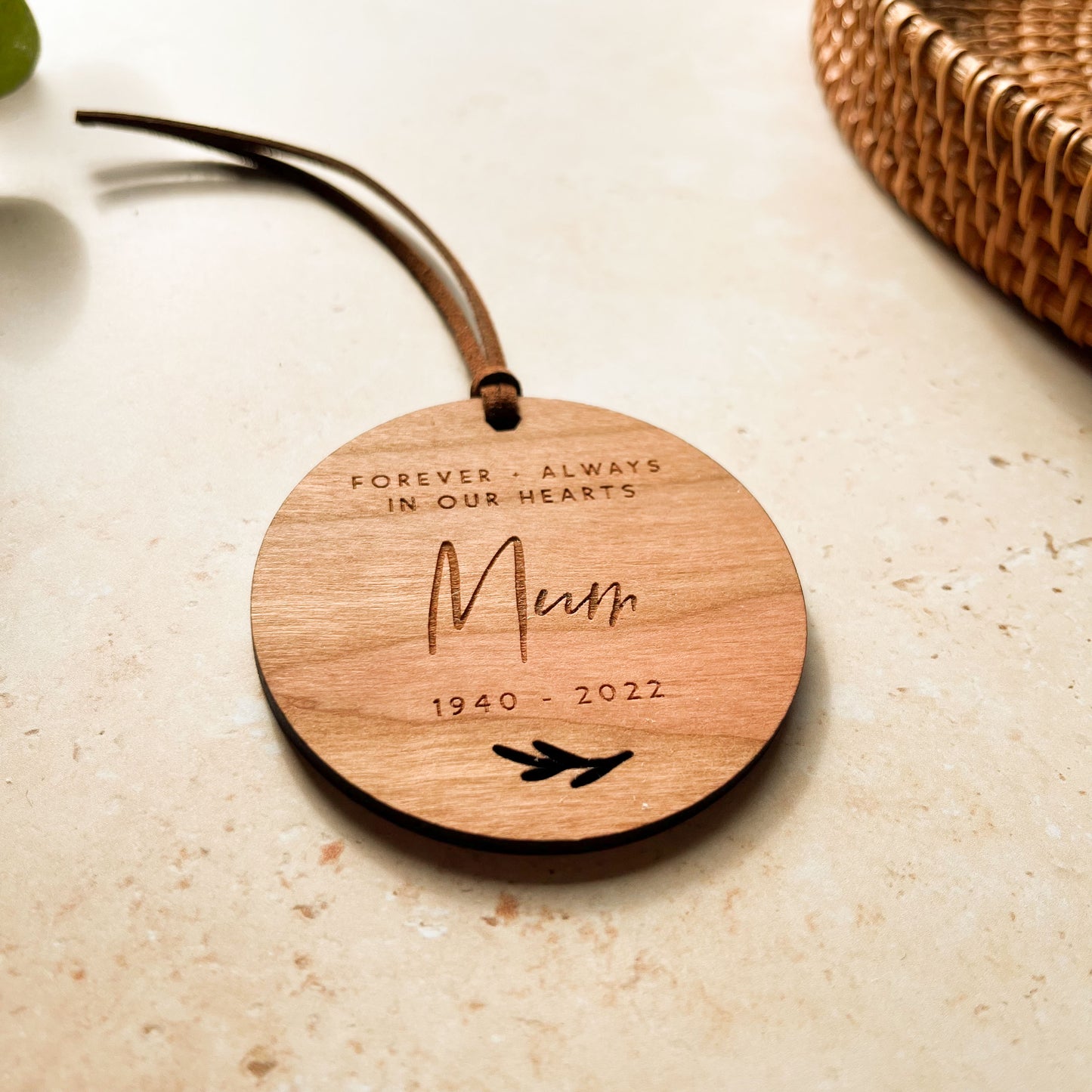 Memorial Wooden Christmas Bauble