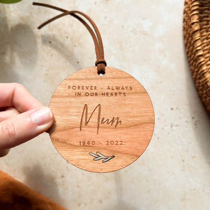 Memorial Wooden Christmas Bauble