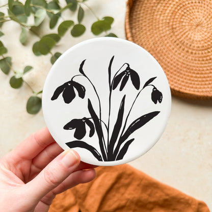 Snowdrops Ceramic Coaster