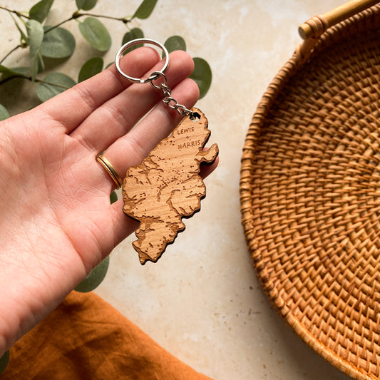 Isle of Lewis & Harris Wooden Keyring