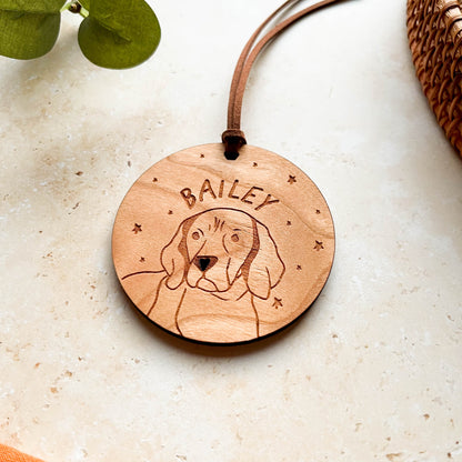 Beagle Wooden Christmas Bauble