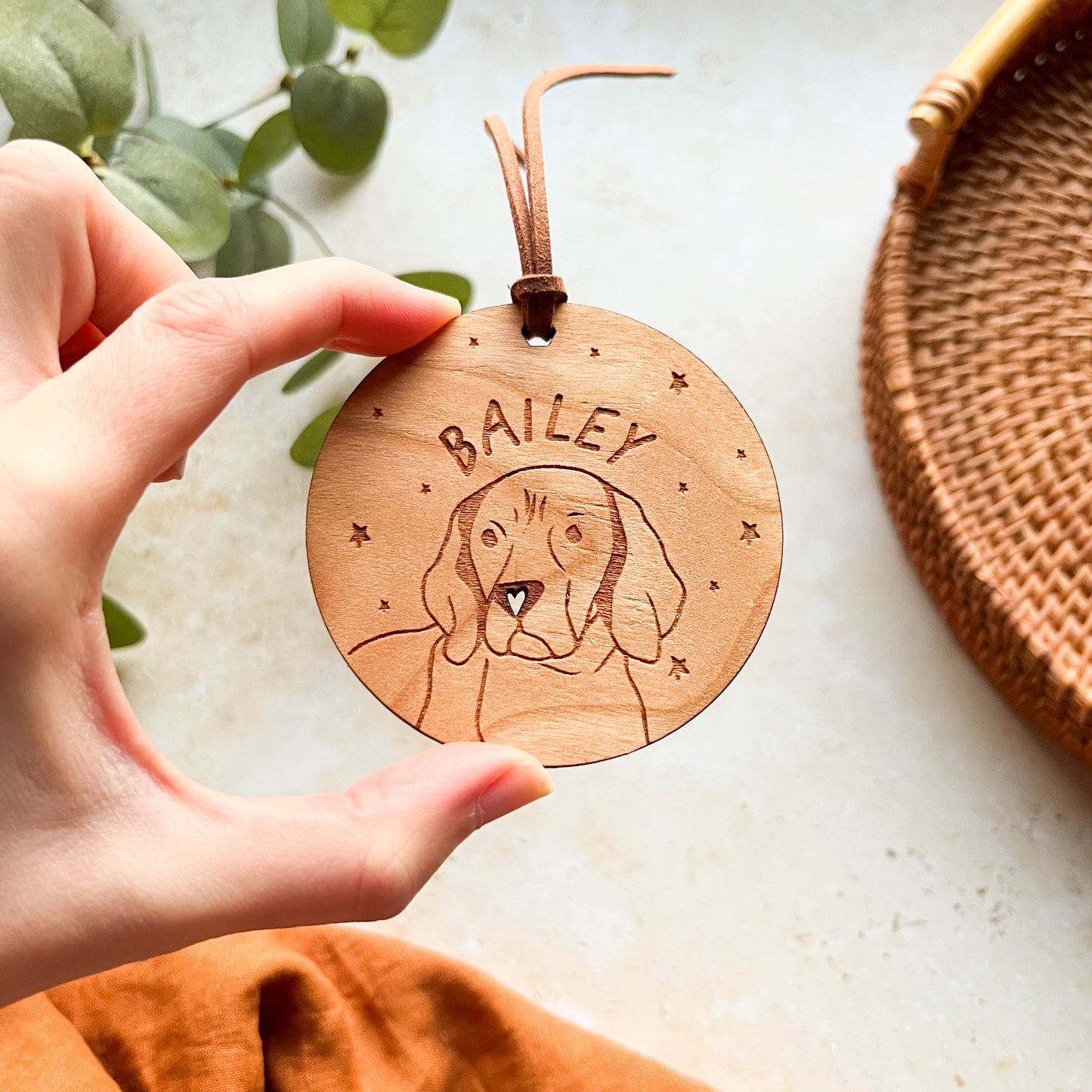 Beagle Wooden Christmas Bauble