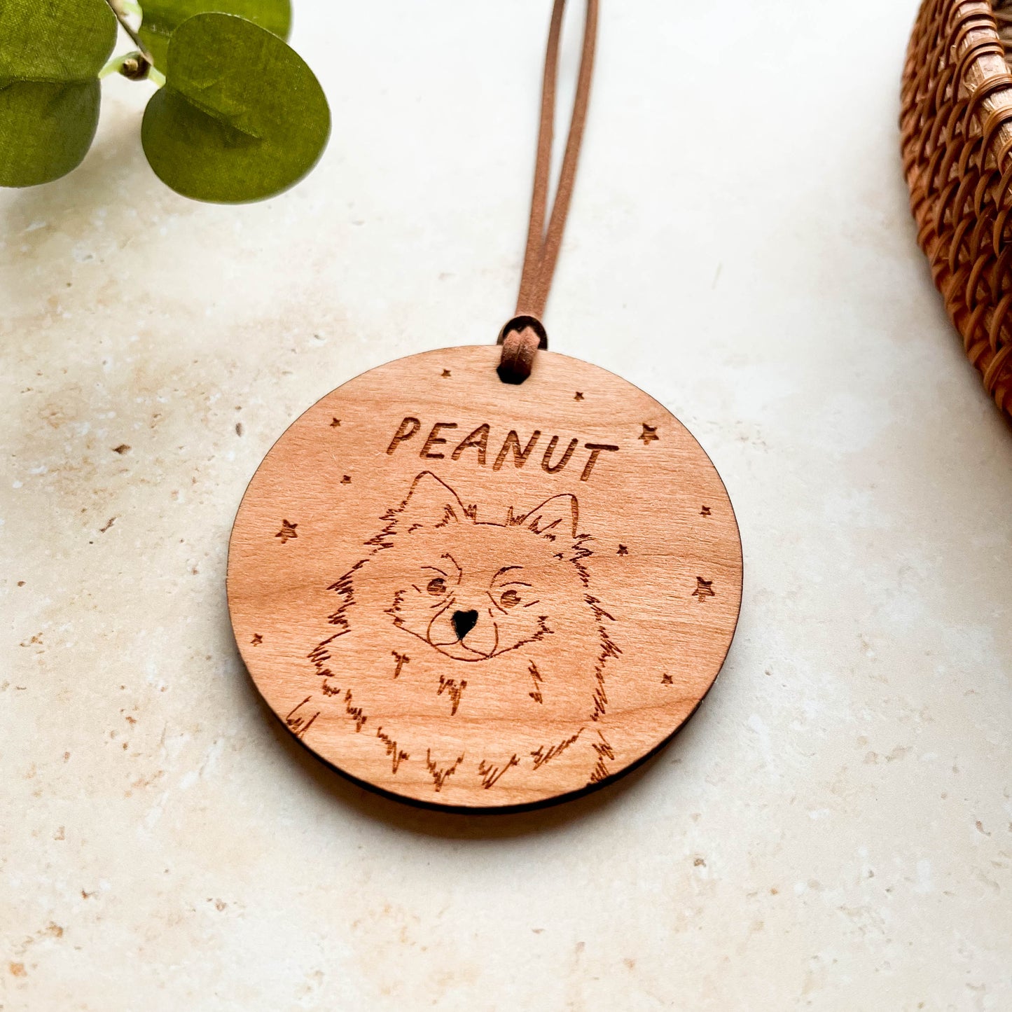 Pomeranian Wooden Christmas Bauble