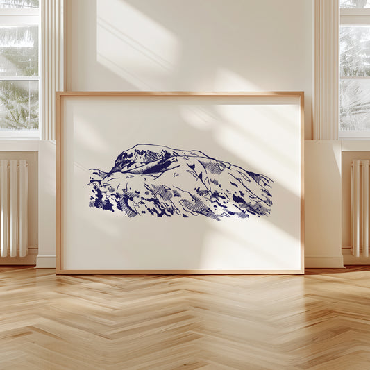 Ben Nevis Giclée Fine Art Poster - Prussian Blue
