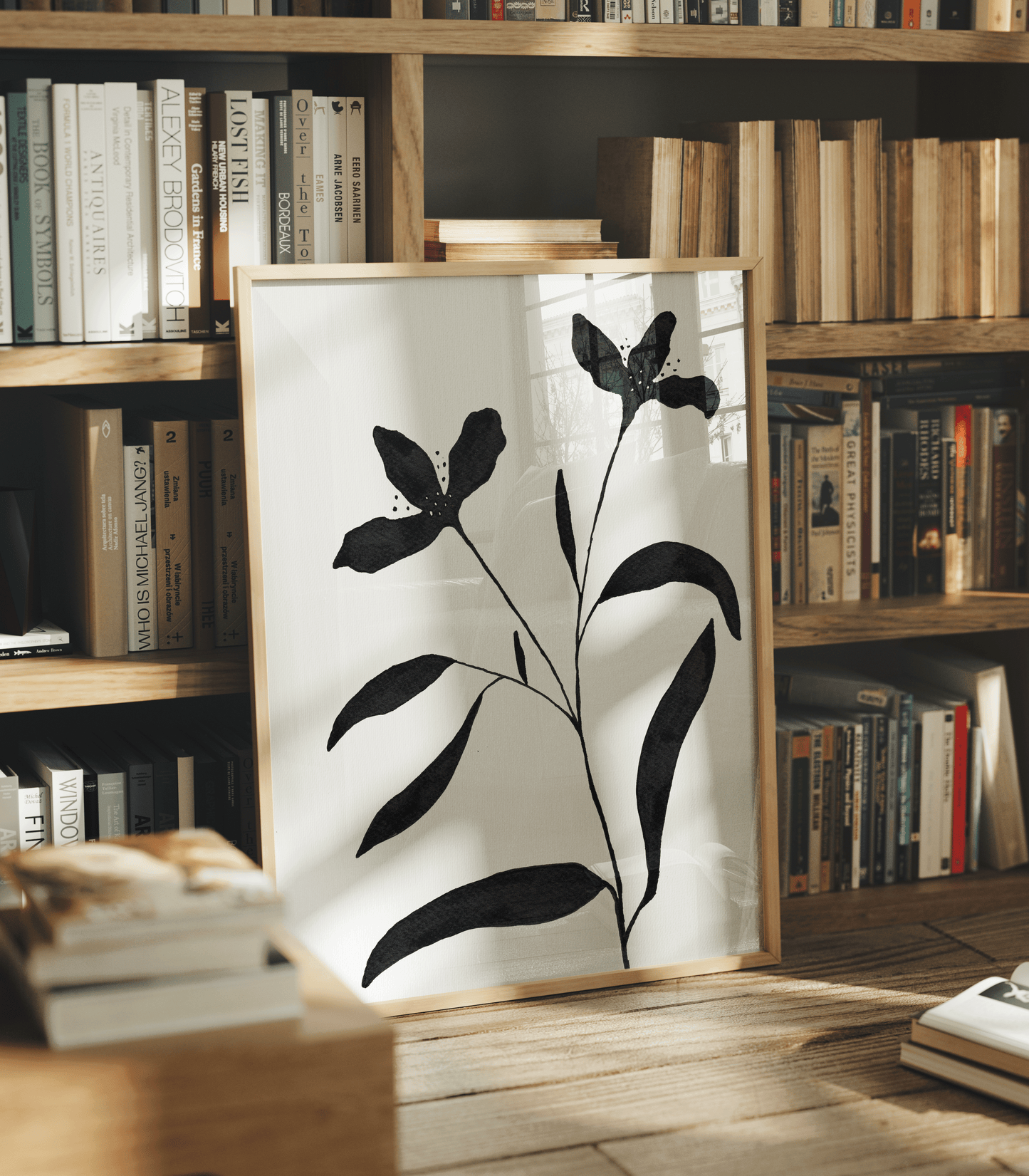 Black Floral Fine Art Print