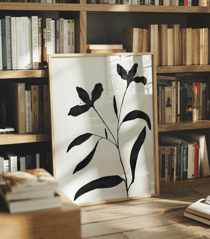 Black Floral Fine Art Print