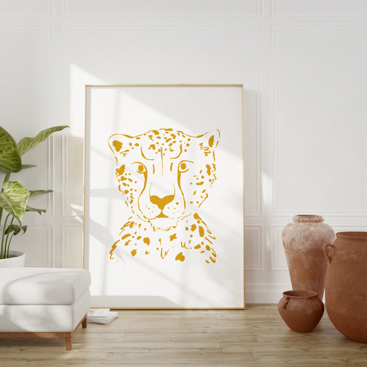 Cheetah Giclée Fine Art Poster - Yellow