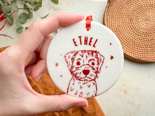 Personalised Dog Breed Ceramic Christmas Bauble