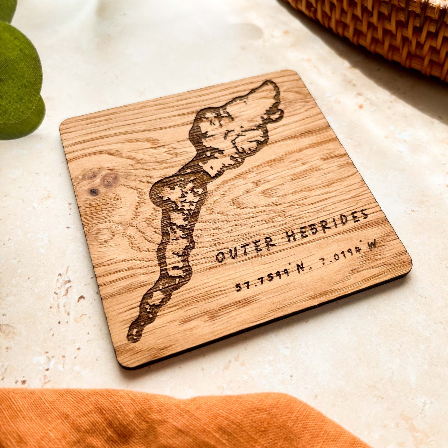 Outer Hebrides Wooden Coaster
