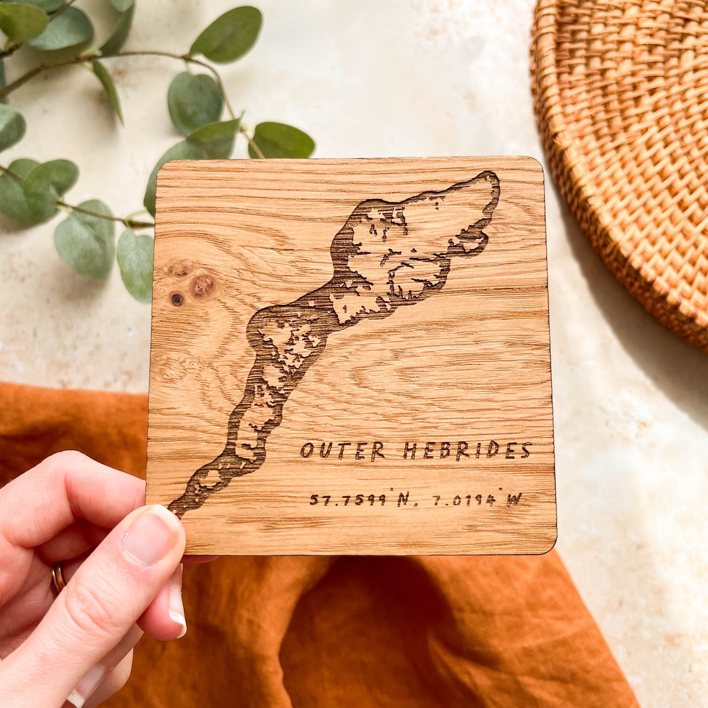 Outer Hebrides Wooden Coaster
