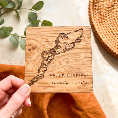 Outer Hebrides Wooden Coaster