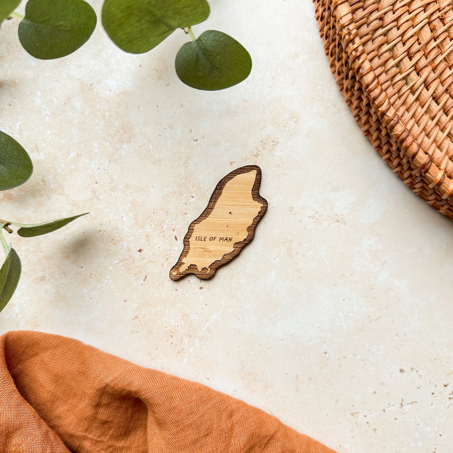 Isle of Man Wooden Magnet