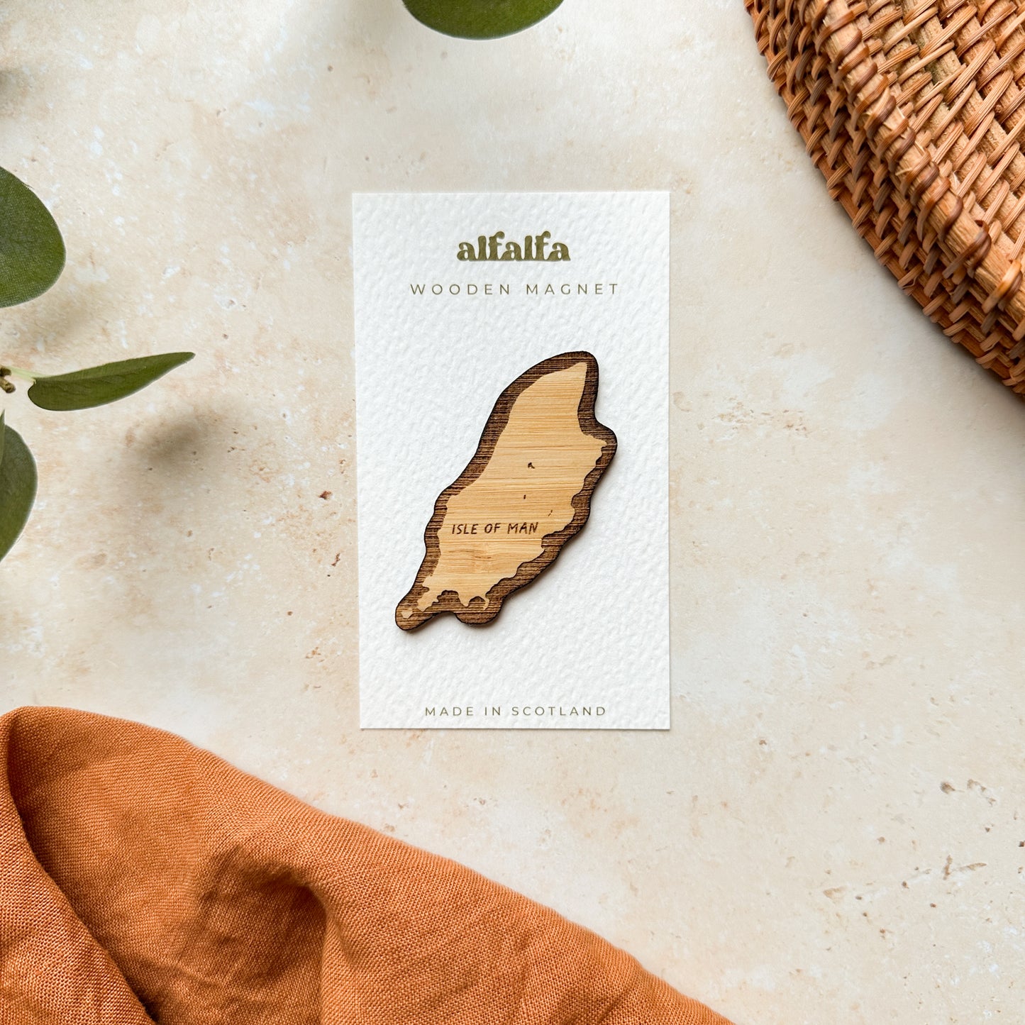 Isle of Man Wooden Magnet