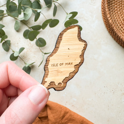 Isle of Man Wooden Magnet