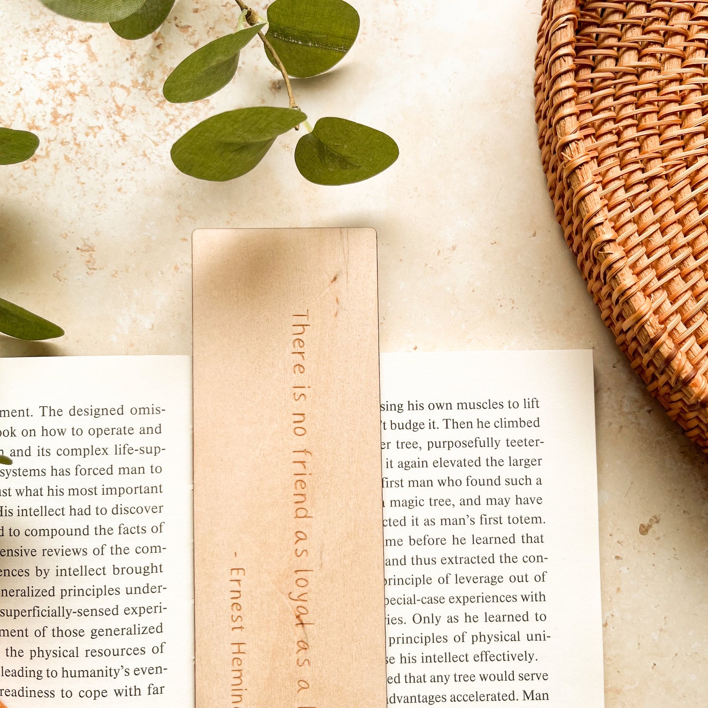 Ernest Hemingway Quote Wooden Bookmark