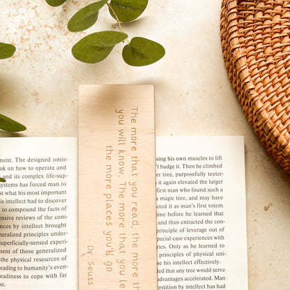 Dr. Seuss Quote Wooden Bookmark