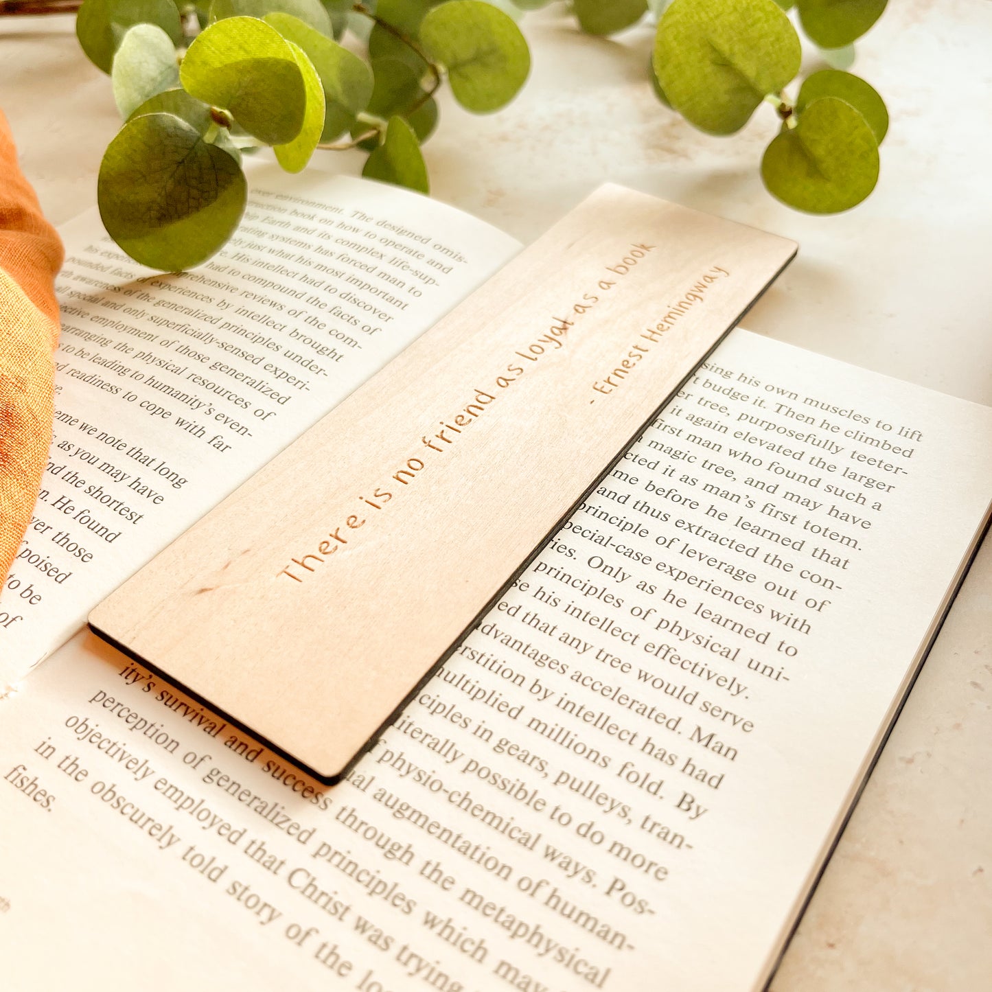 Ernest Hemingway Quote Wooden Bookmark