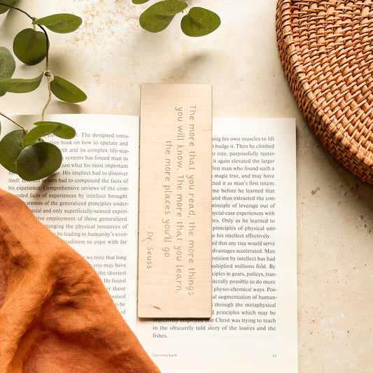 Dr. Seuss Quote Wooden Bookmark