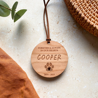 Pet Memorial Wooden Bauble