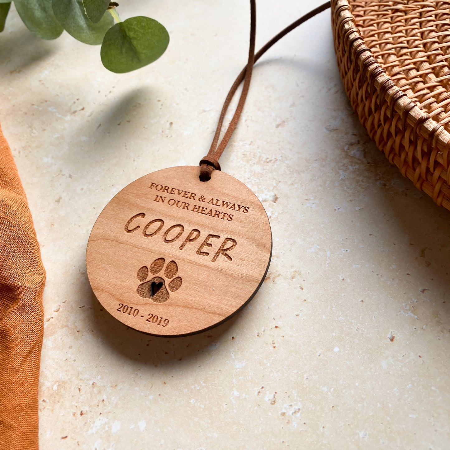 Pet Memorial Wooden Bauble