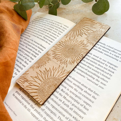 Sunflower Wooden Bookmark