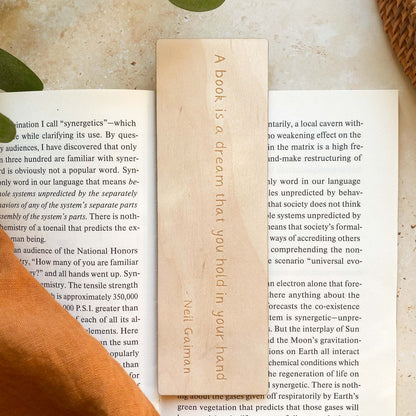 Neil Gaiman Quote Wooden Bookmark