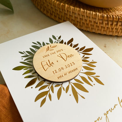 Minimal Floral Save The Date Magnet