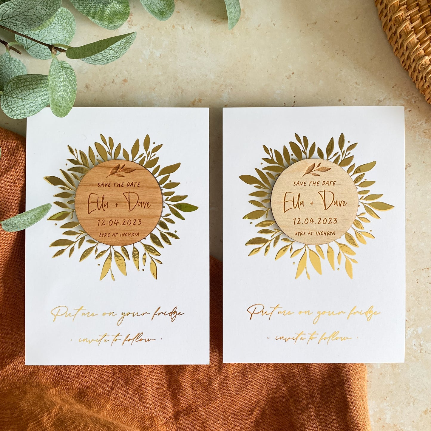 Minimal Floral Save The Date Magnet