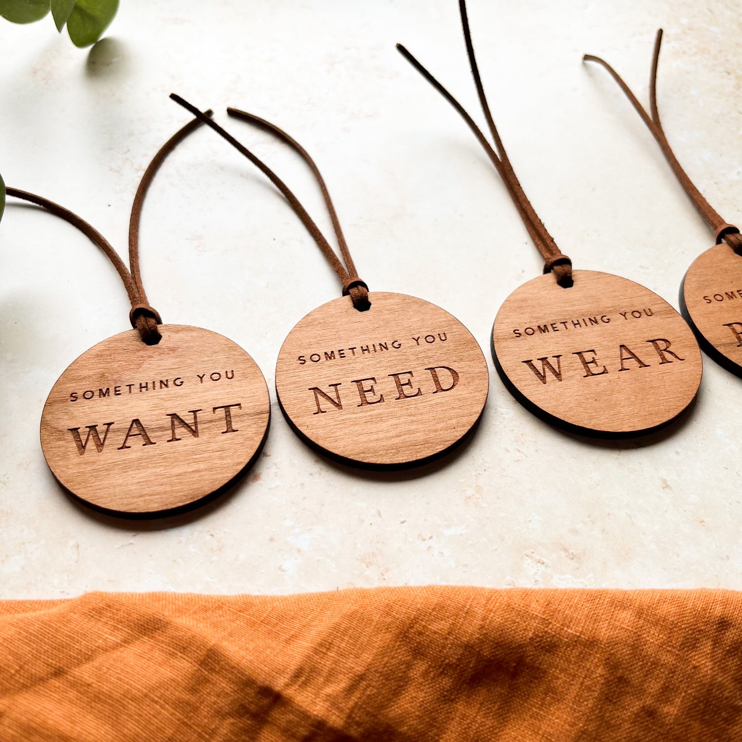 Round Wooden Something You Want Gift Tags