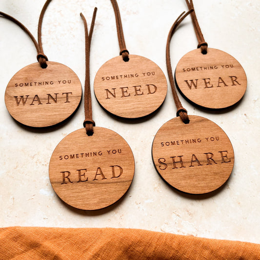 Round Wooden Something You Want Gift Tags