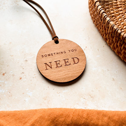 Round Wooden Something You Want Gift Tags