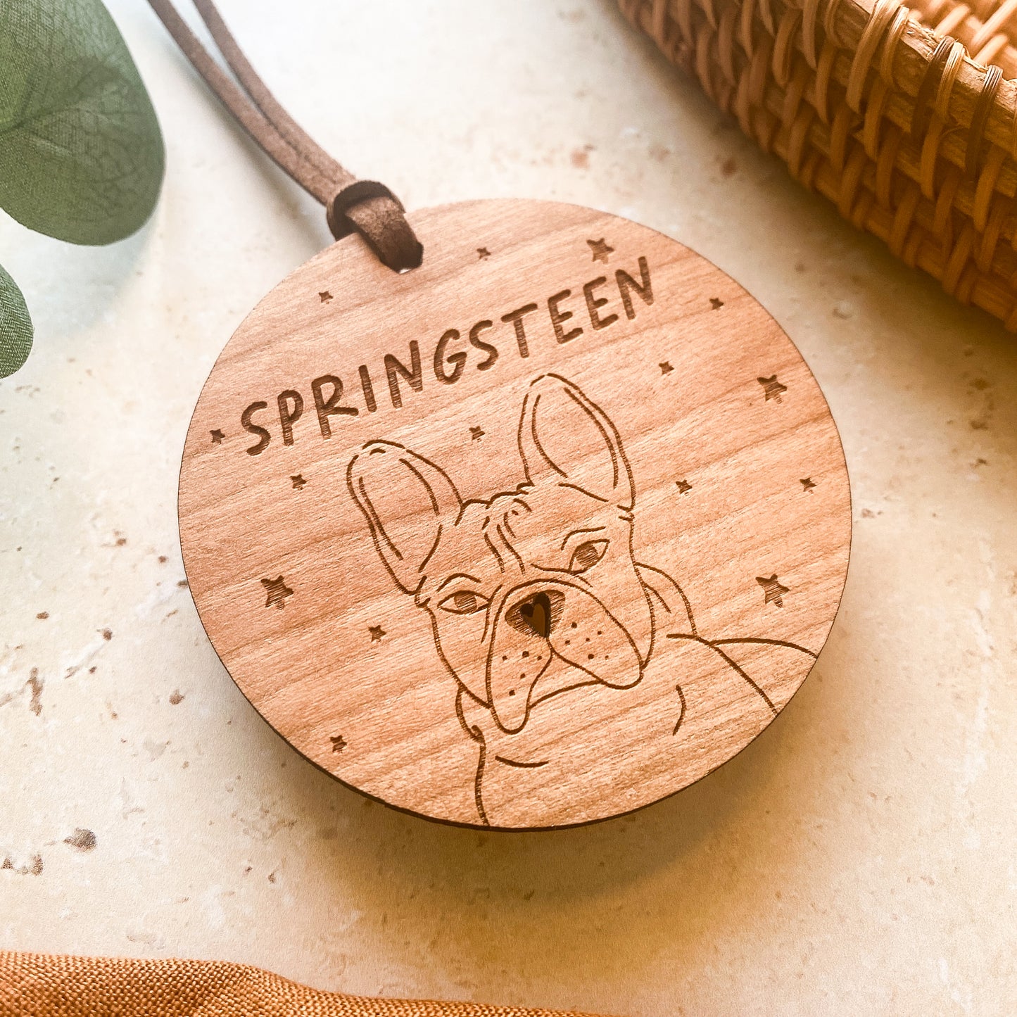 French Bulldog Wooden Christmas Bauble