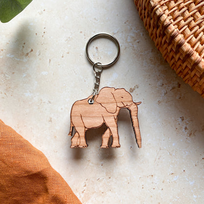 Elephant Wooden Keyring