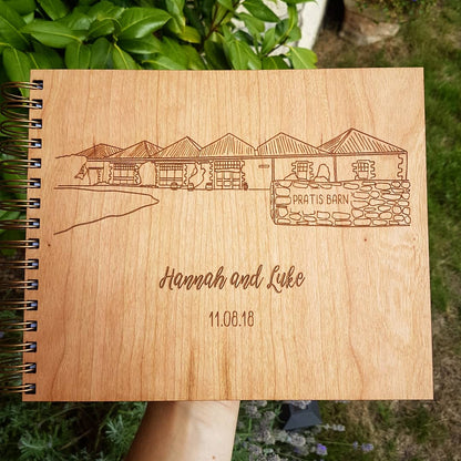 Custom Wedding Venue Wooden Guestbook