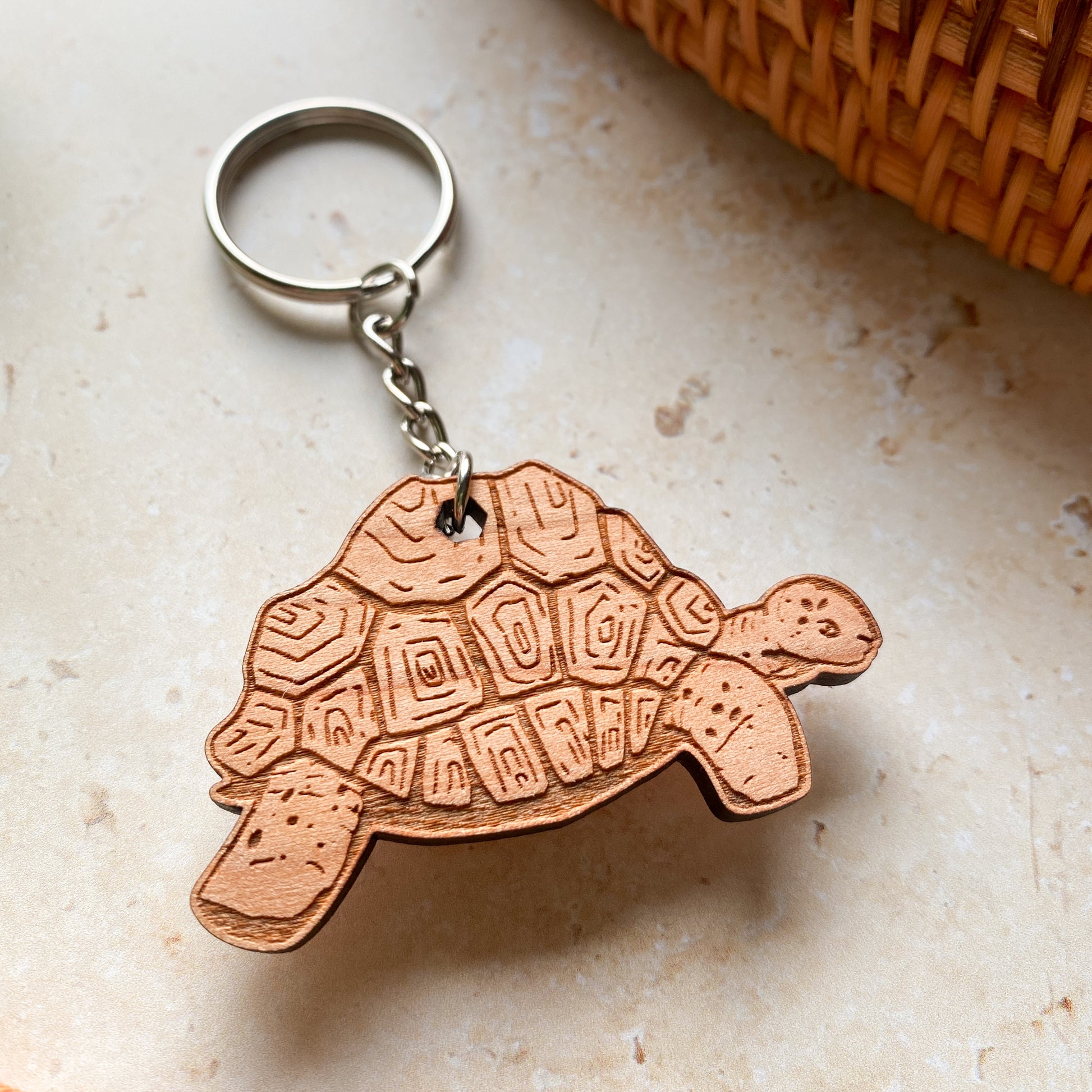 Turtle Wooden Keyring – Alfalfa Designs