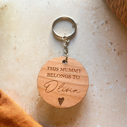 This Mummy Belongs to Wooden Keyring