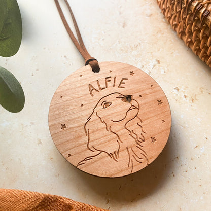 Spaniel Wooden Christmas Bauble