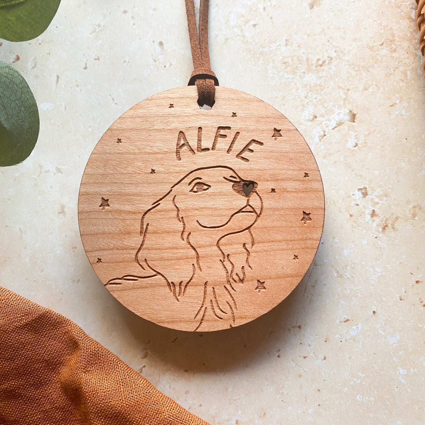 Spaniel Wooden Christmas Bauble